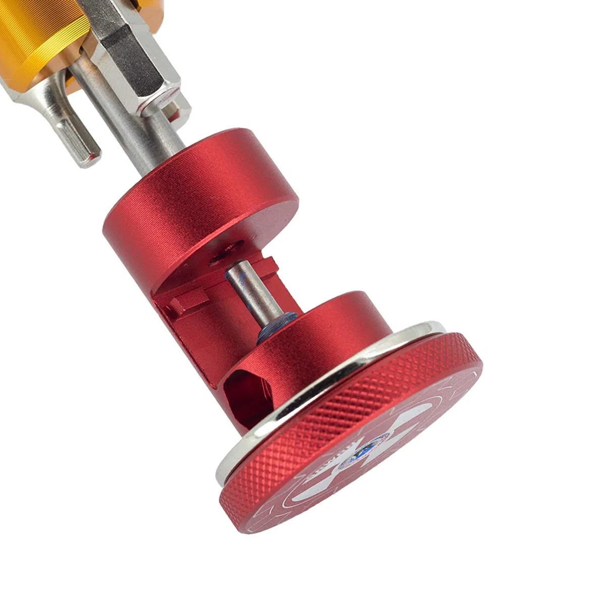 Outil de réparation 6 en 1 magnétique pour vélo - Peut être caché dans la BB, la route, le VTT - Outil multifonction T25 - Tournevis hexagonal 3/4/5/6 mm (rouge)