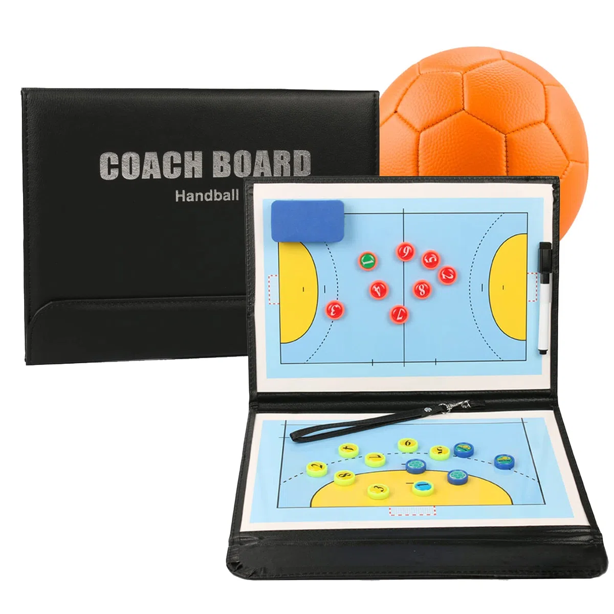 RoseFlower Tableau Tactique de Handball - 12.6" x 9.6" Tableau Magnétique D'entraîneur de Handball - Tactique Board Handball Pliable - Excellents Cadeaux D'entraîneur De Handball pour Hommes