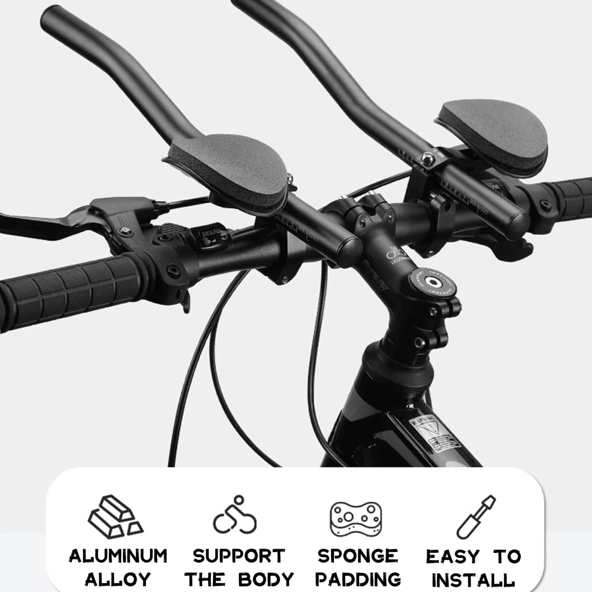 Rest Guidon d'Aluminium Réglable Appuie-Bras Barres pour Triathlon et Route VTT