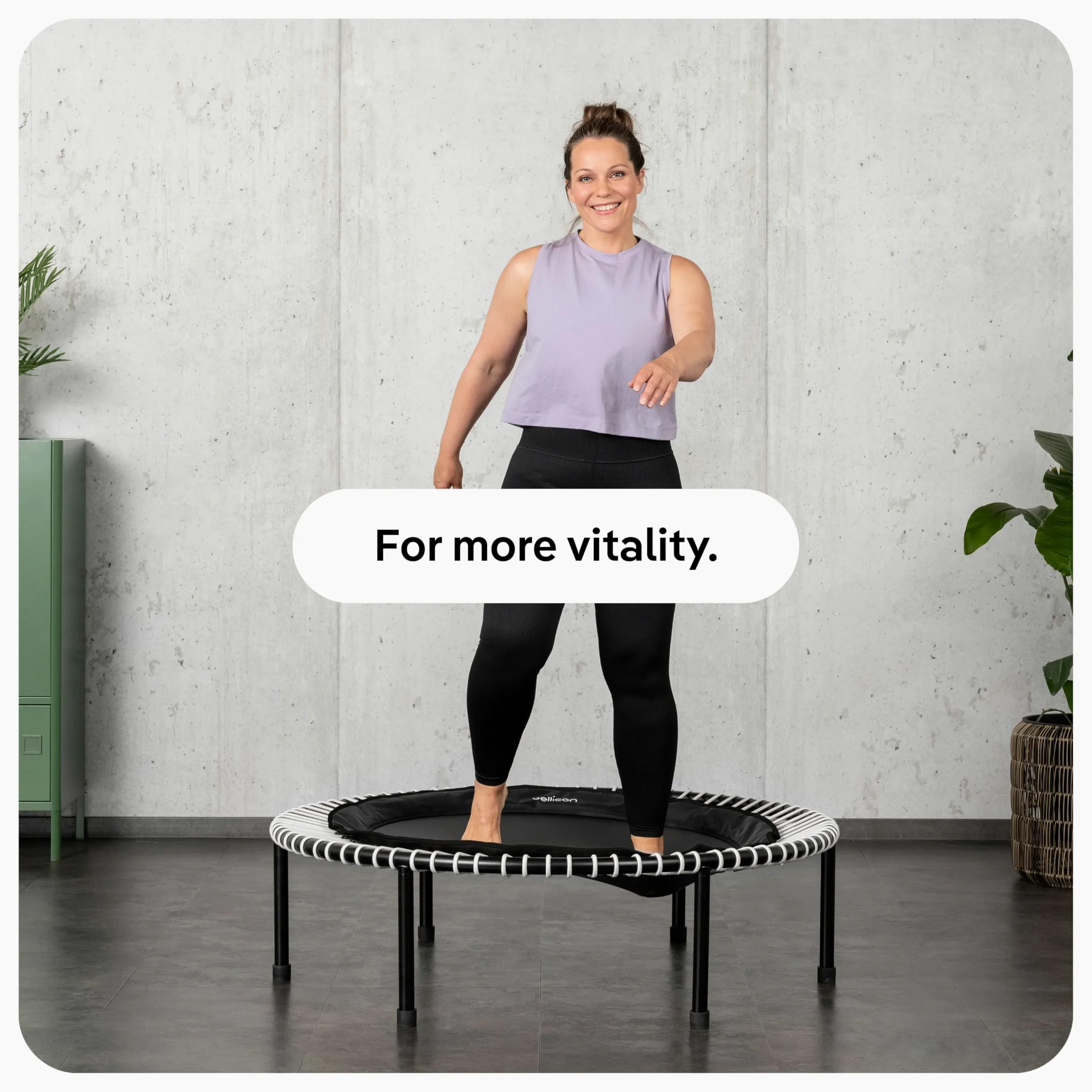 bellicon Trampoline de Fitness 100-125 cm | Pieds Robustes à Visser et Anneau de Suspension jusqu'à 150 kg (Extra Fort) | Cadre en 3 pièces | Fabriqué en Allemagne
