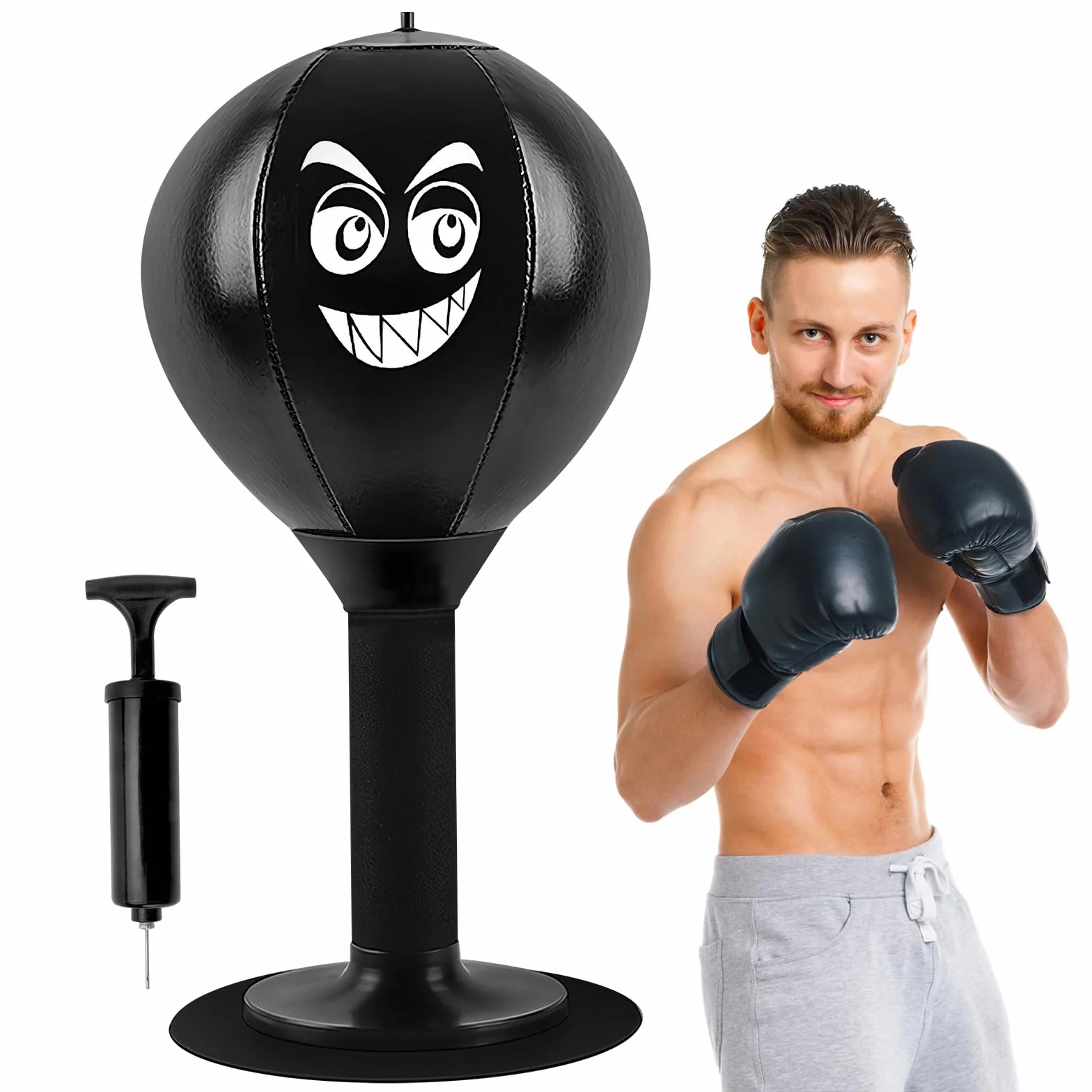 Punching Ball de Bureau, Boxe Table Stress Buster sur Pied Punchingball Ballon Boxe