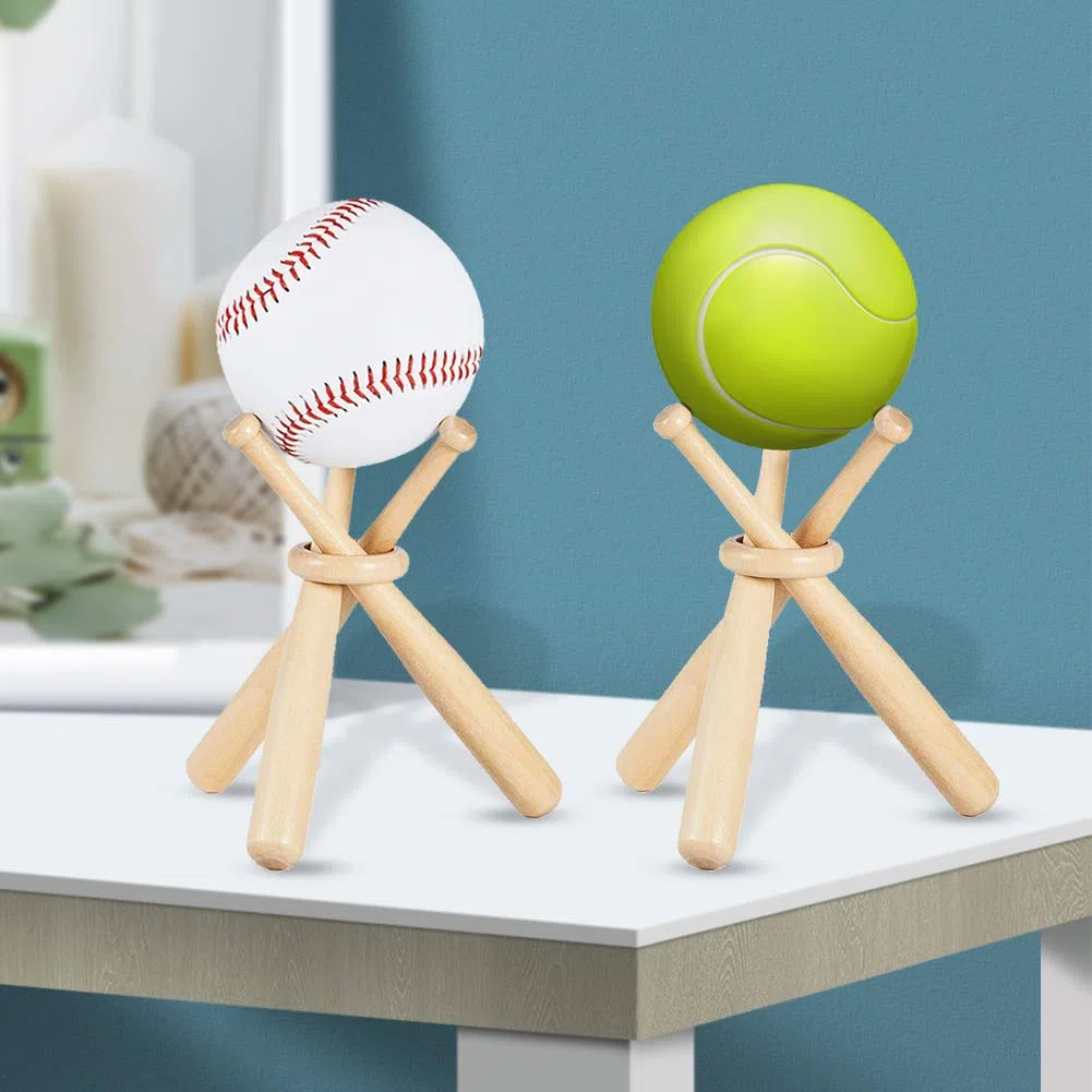 JeogYong Support de Baseball en Bois, 3 Ensemble Support de Base-Ball Présentoir Petit, Mini Support de Batte de Daseball pour Enfants, Collection de Joueurs, Cadeaux de Vacances et d'anniversaire