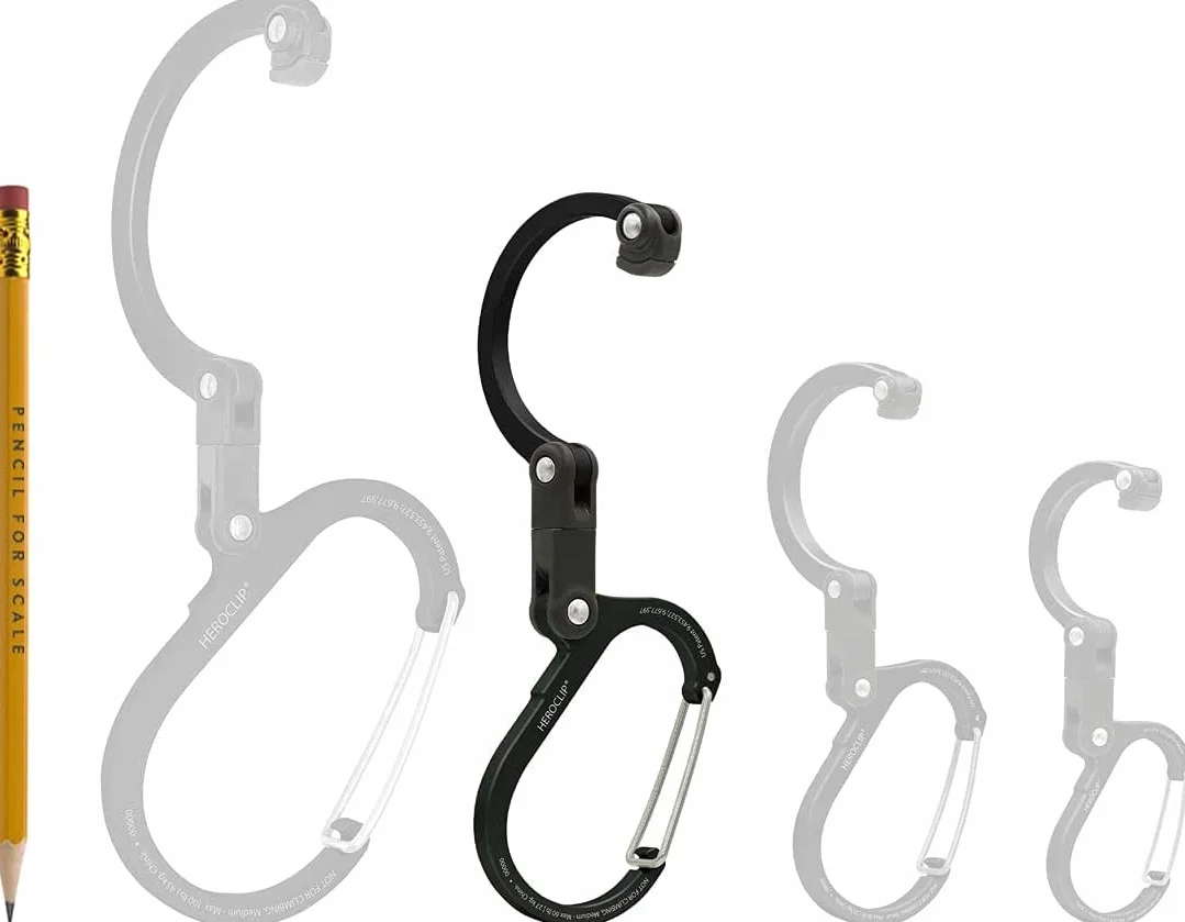 Gear Aid HEROCLIP Mousqueton et Crochet (Moyen) pour Camping, Sac à Dos, valises et Garage