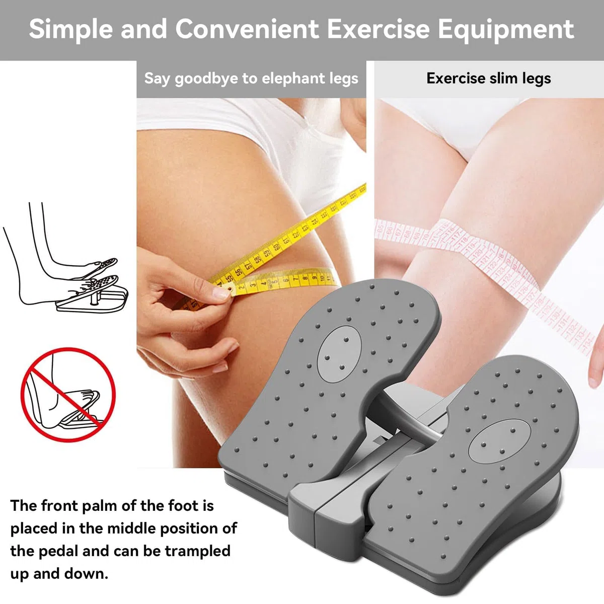 Mini Stepper, Appareil Stepper en Nylon renforcé Appareil d'entraînement Jambes Placer sous Bureau Stepper Pliable Silencieux Pédale d'entraînement Jambes pour Bureau, Maison