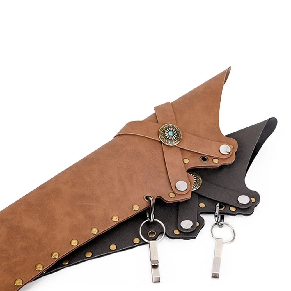 MiOYOOW Carquois de Tir à l'arc, Étui de Flèche Rétro Étanche Taille Portable Carquois de Taille de Flèche en Cuir PU Portable pour Arc à Poulies Classiques