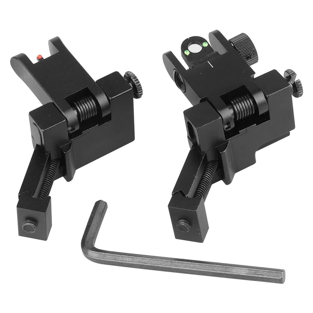Folding 45 Degree Quick Conversion BUIS Optic Iron Sight for AR15 Front and Rear Wheels