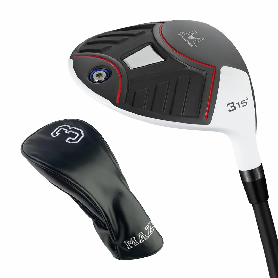 MAZEL Golf Fairway Woods #3 Club de golf 15 degrés 112 cm Manche en graphite pour droitier