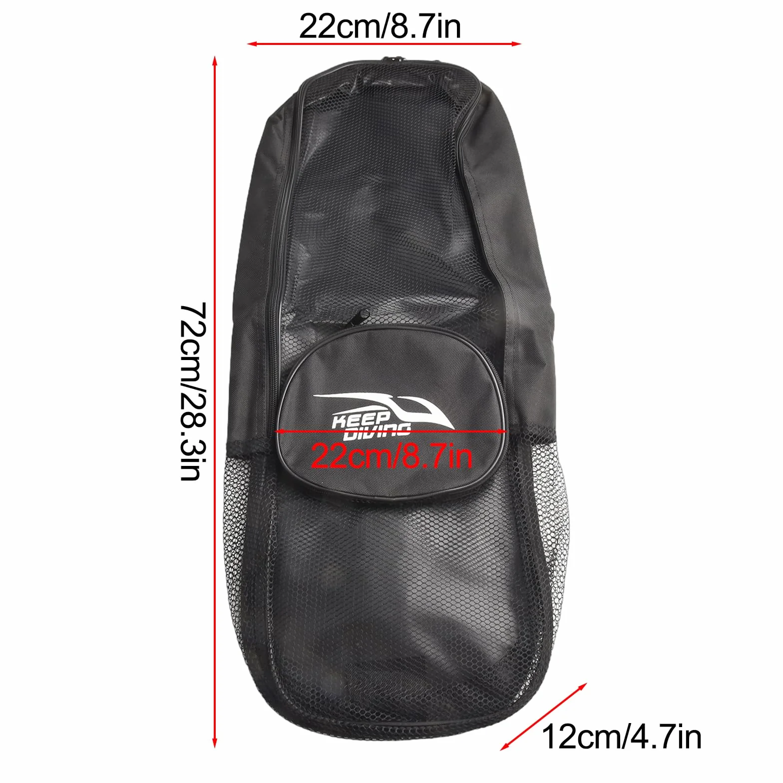 Sac de Sport Extra Large en Maille pour équipement de plongée avec Tuba Natation Sac en Maille avec bandoulière pour plongée sous-Marine Palmes de plongée Noir