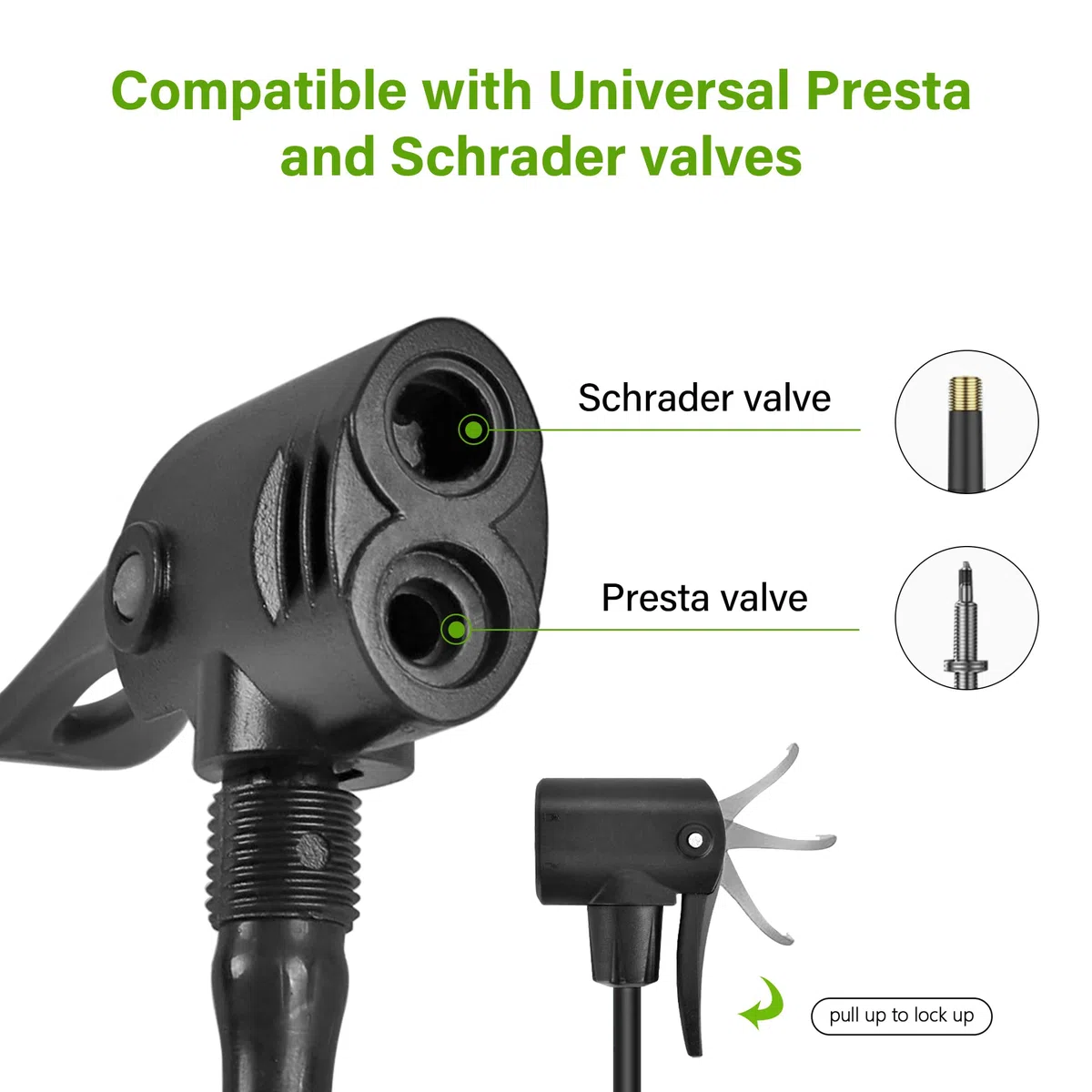 Pompe à vélo WEIDMAX, Pompe à Pied de vélo Ergonomique, gonfleur de Pneu de vélo, Pompe Portable avec manomètre Intelli et tête de Valve