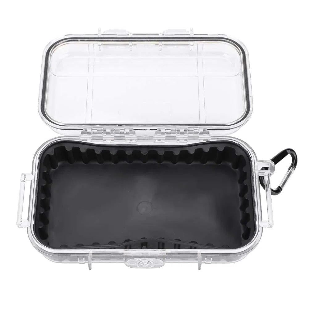 Agatige 19x12x5cm/7.5x4.7x2 Pouces Boîte Sèche étanche et Hermétique, Boîte de Rangement, Boîte D'organisation du Matériel, étui de Transport Antichoc pour le Camping, la Pêche (Transparent)