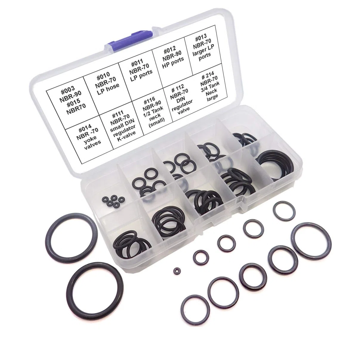 Kit de joints toriques de plongée 10 tailles 50 pièces Full Set de joints toriques