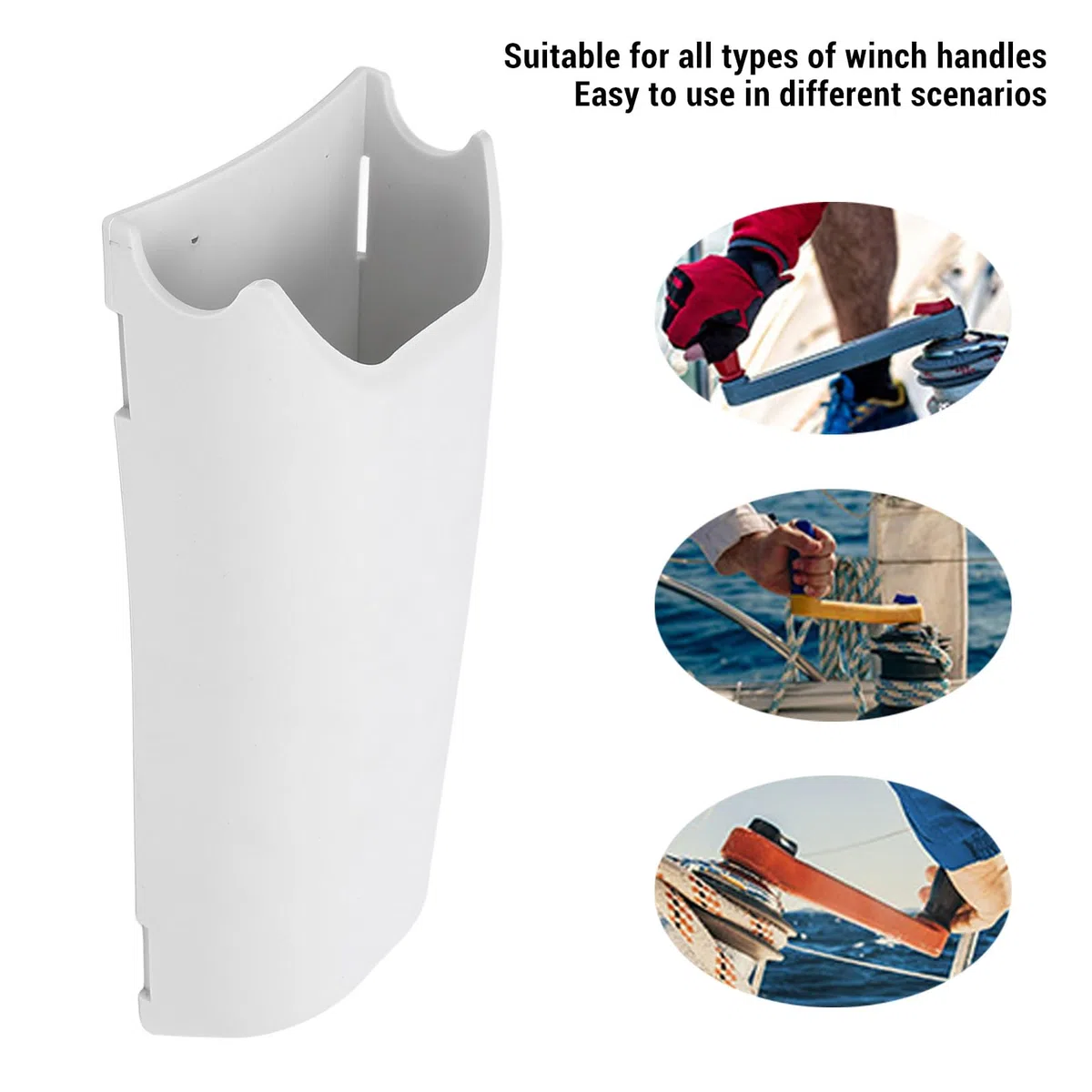 banapoy Support de manivelle de Winch en PVC pour voilier, Pochette de manivelle de Winch, Pochette de Rangement Auto-videuse pour Yachts et Bateaux