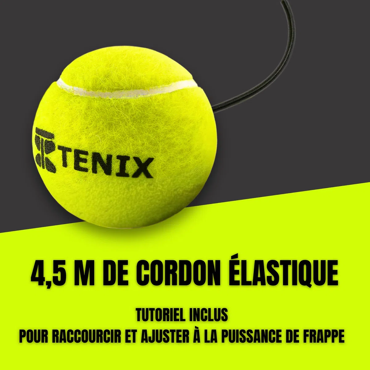 TENIX® Lot de 3 balles de avec Corde | Balles de Rechange Trainer | Boîte de balles scellée sous Pression Incluse | Balle de Rechange avec Cordon élastique Trainer