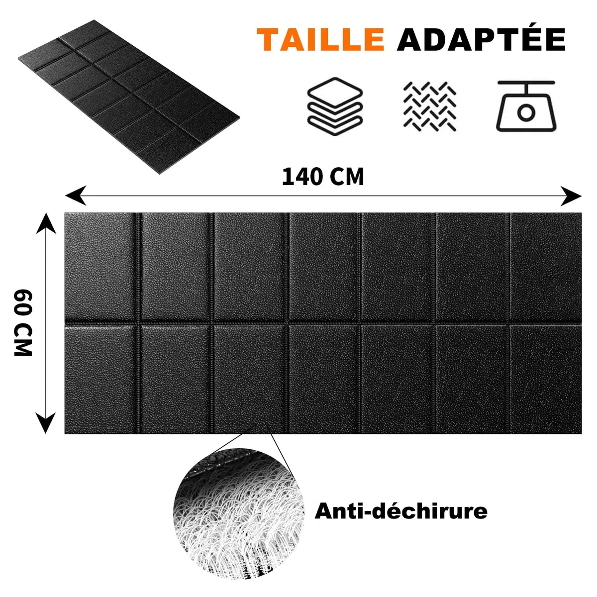 Stepwaver Tapis de Protection pour Appareils de Fitness –140x60cm 6mm épaisseur – Tapis de Sol en PVC Pliable,Antidérapant & Imperméable Convient pour Moquette & Parquet – pour Tapis de Course