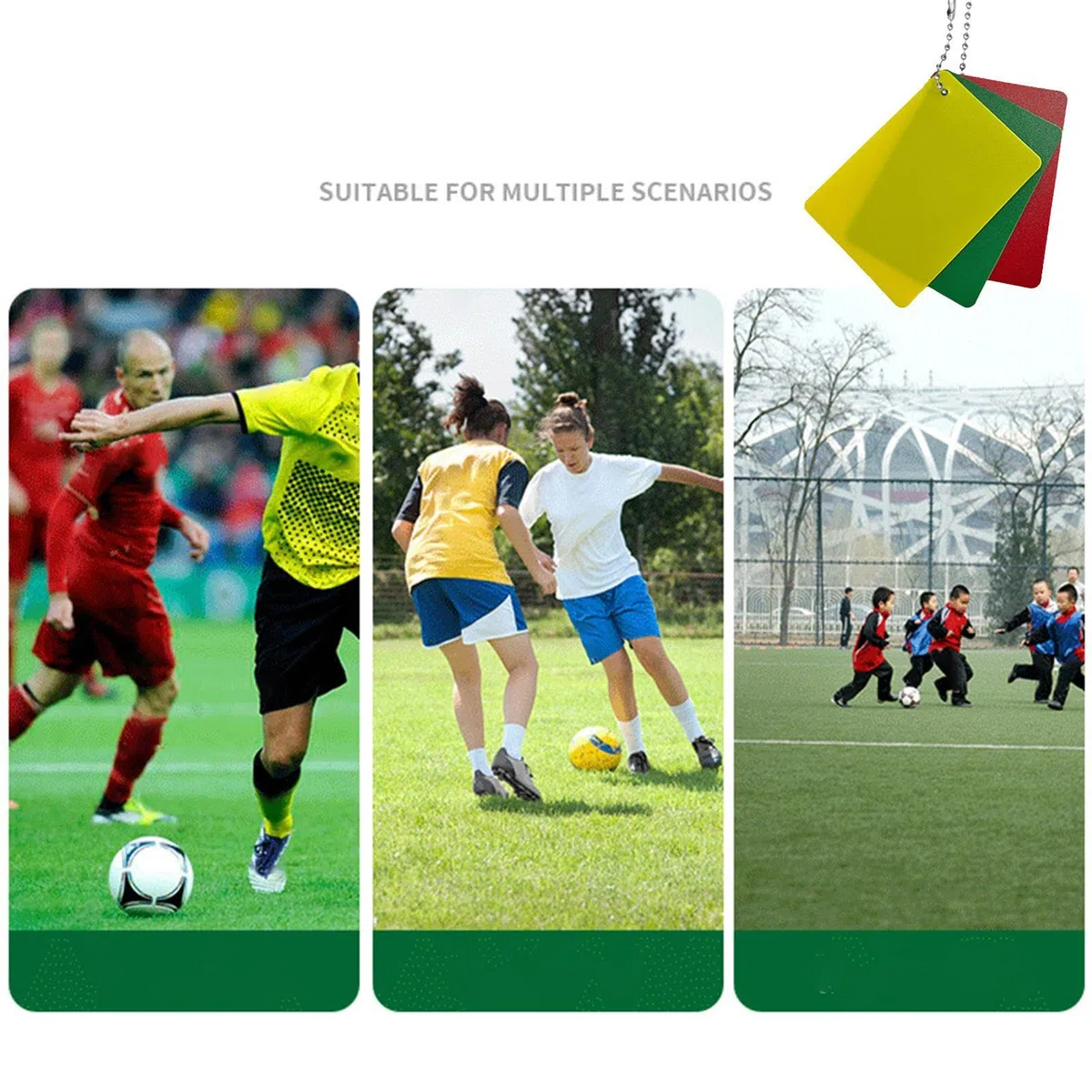 Générique Cartons d'Avertissement pour Arbitre,Accessoires d'Arbitrage de Matchs Sportifs,Cartons Jaune Rouge Vert | pour Matchs, Compétitions, Entraînements, Terrains de Sport, de Jeux et