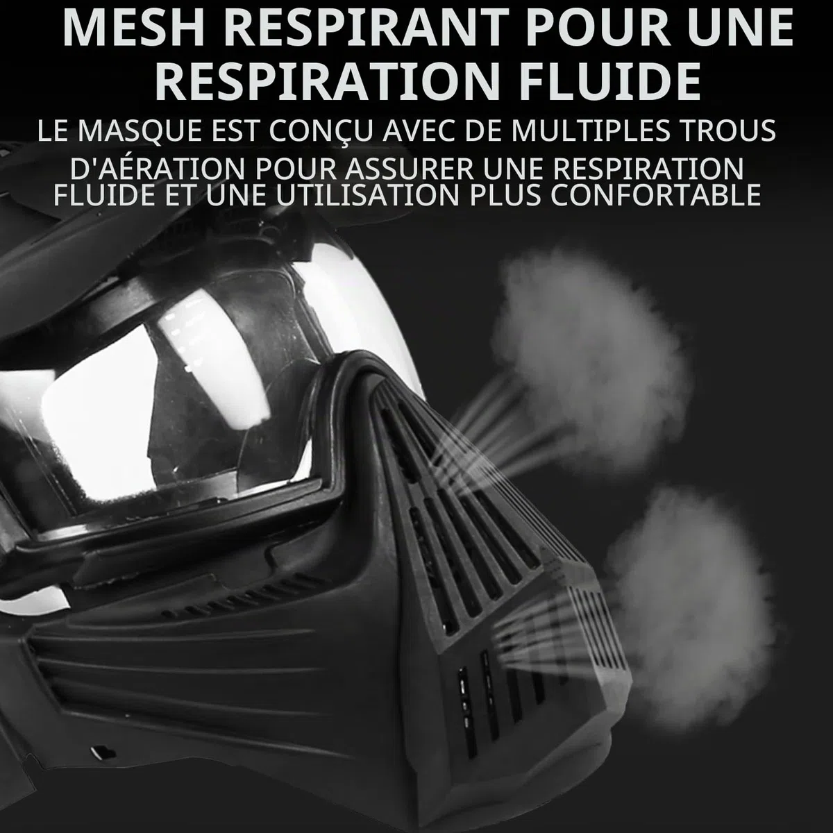 Masque d'airsoft - Masque de paintball - Avec protection des yeux - Résistant aux chocs - Pour Halloween, cosplay, film, paintball, jeu CS