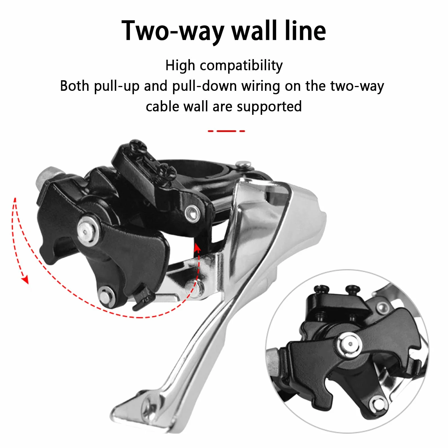 banapo Dérailleur de Vitesse de vélo, dérailleur Avant de vélo antirouille précis pour l'extérieur pour Les Plateaux à Trois Dents de 42-34-24T et 42-32-22T
