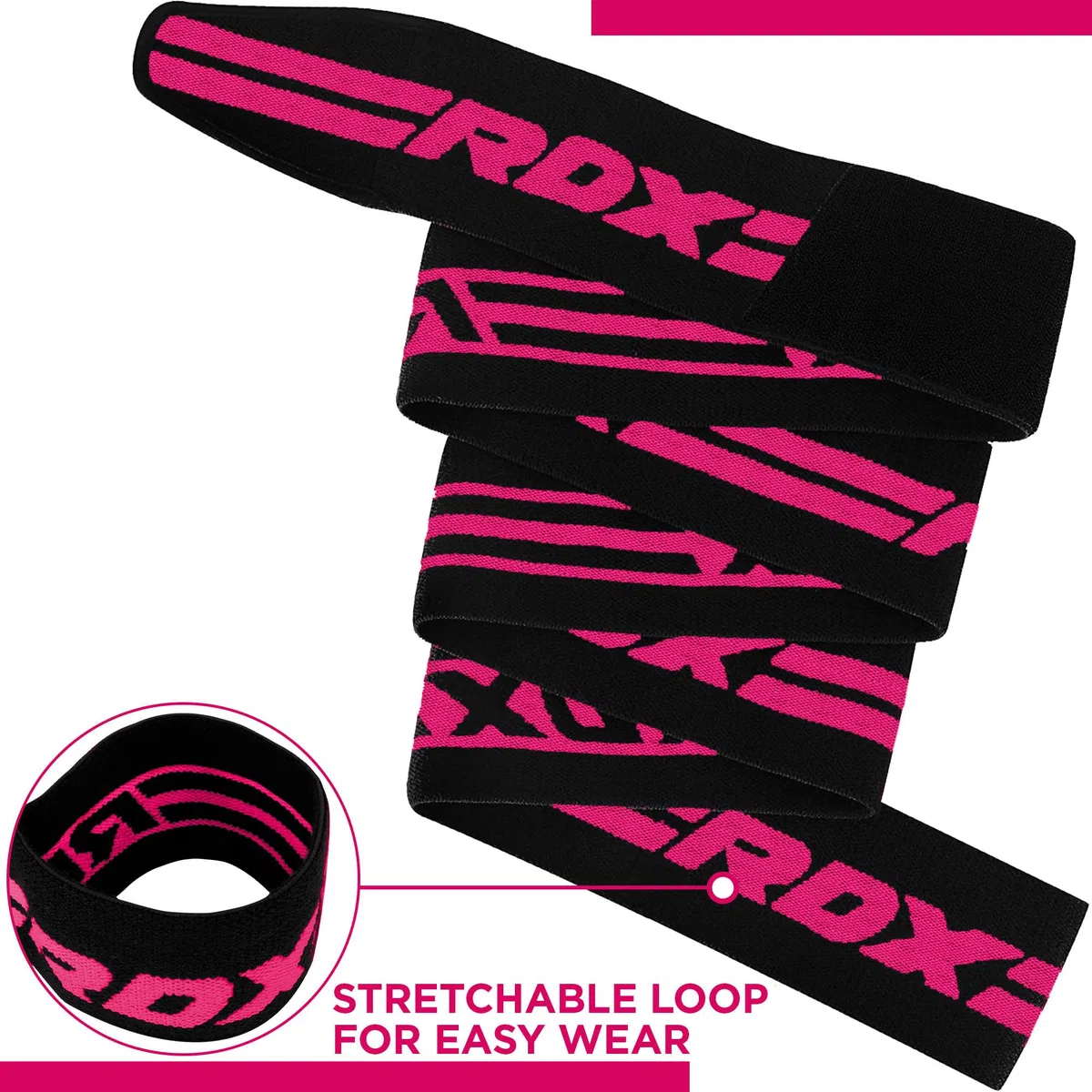 RDX Genouillère Bandage Musculation Fitness Protège Genou,Approuvé par IPL et USPA,Sangles de Genou pour Haltérophilie Entraînement, Powerlifting, Squats,Élastique Sport Knee Wraps