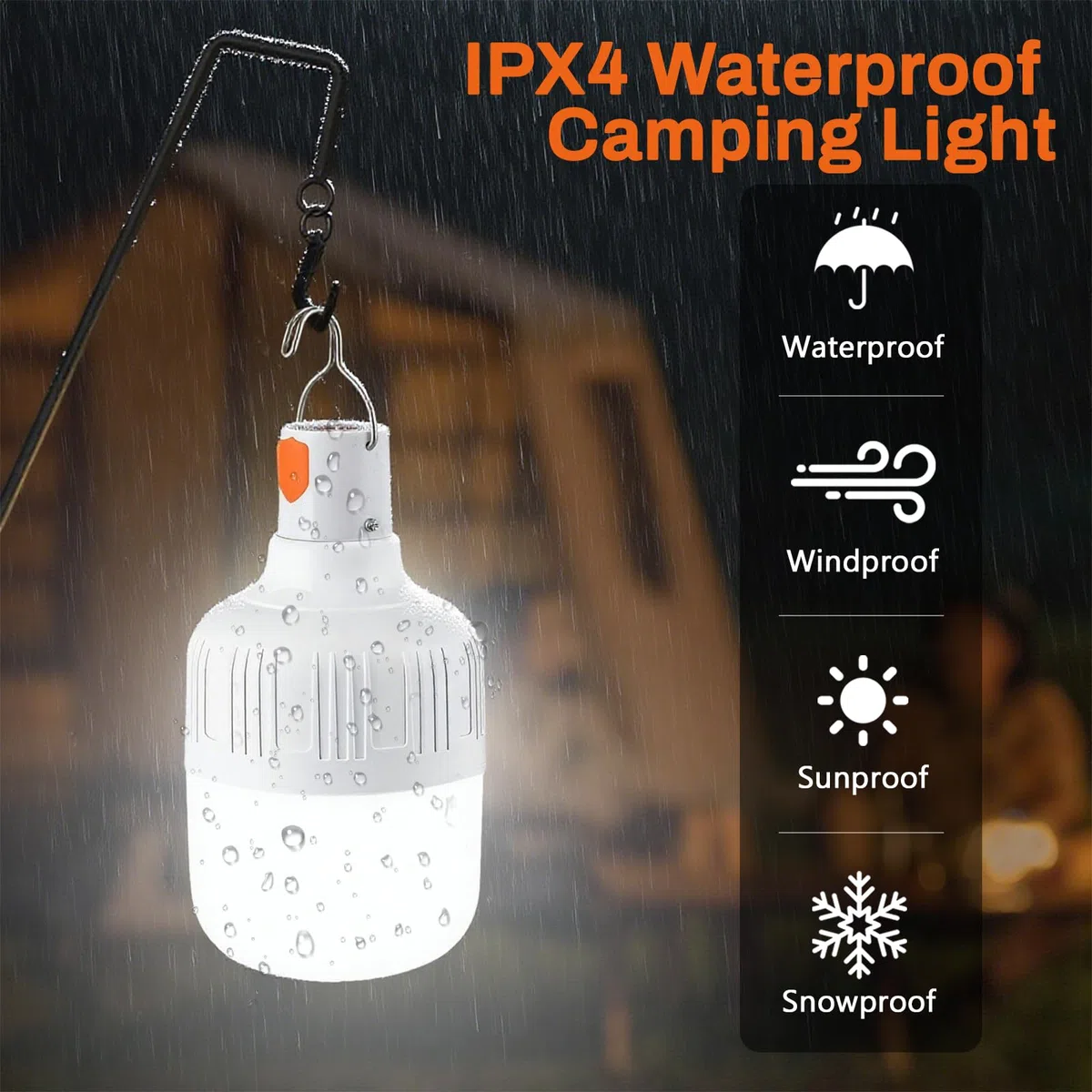Lot de 5 Lanterne Camping LED, Lampe Camping Rechargeable, 3 Modes, 500 Lumens, Lumière d'extérieur portable pour Tente, Pêche, Randonnée, Urgence, Garage