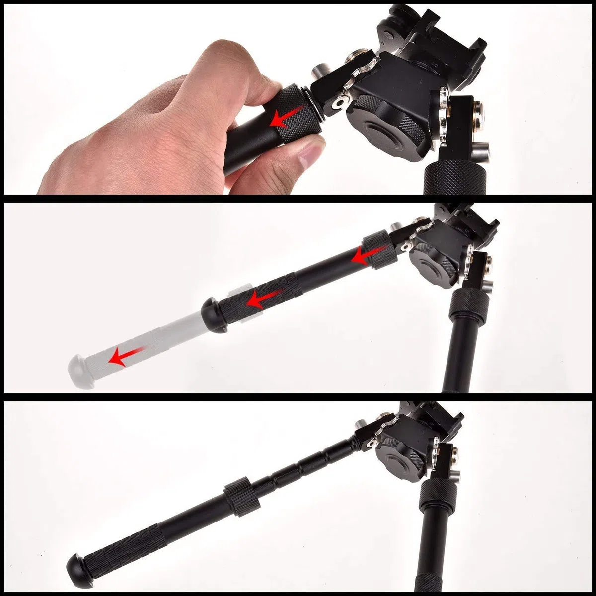 N/W Bipied de Fusil réglable en Hauteur de 6 à 9 Pouces, adapté à Une glissière de 22 mm, Rotation réglable à 360 degrés du bipied