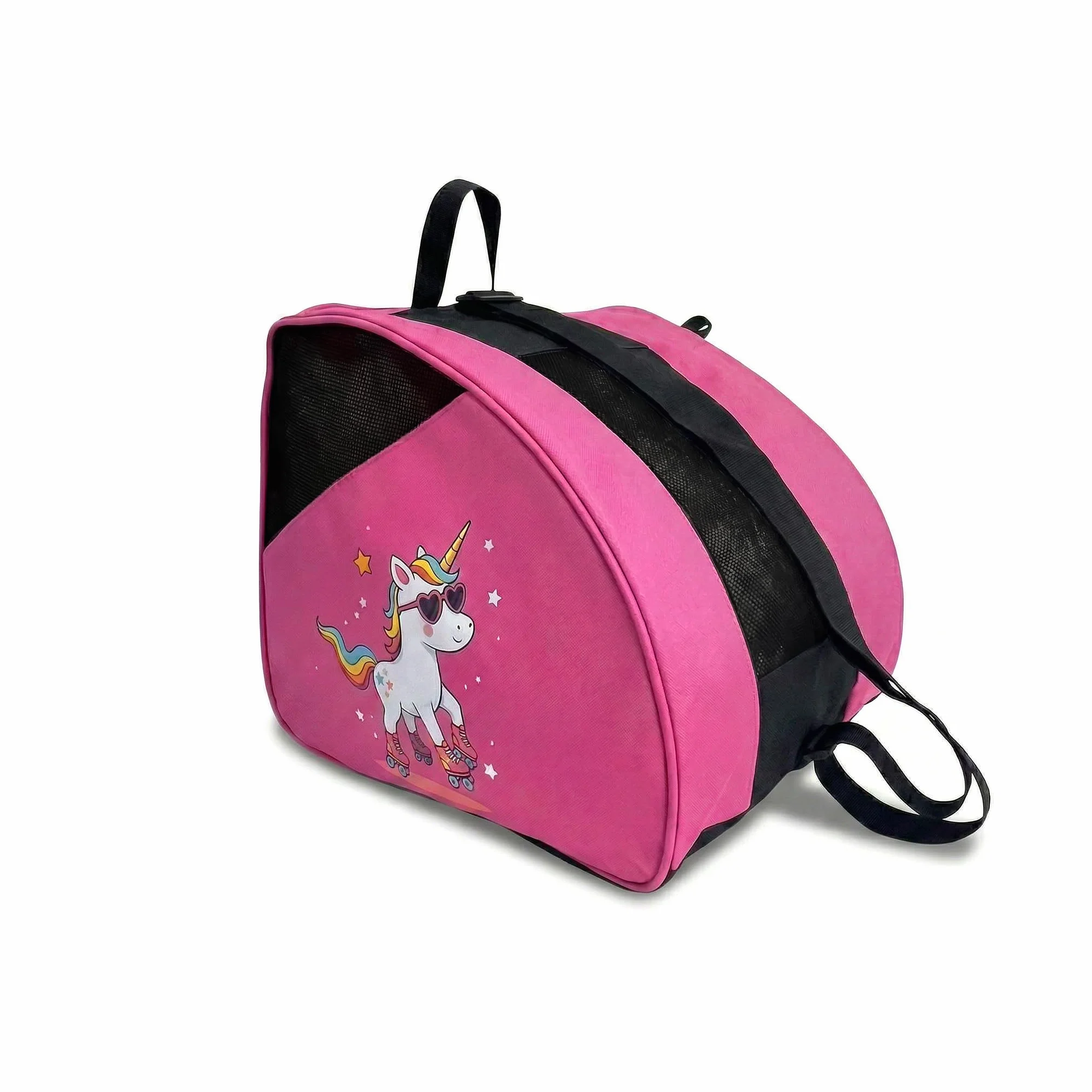 OJA Barcelona Sac pour Rollers pour Enfants - Rose avec Imprimé Licorne - Bandoulière Réglable Rembourrée, Sac de Transport pour Patins Spacieux pour Chaussures et Protections, Bag Robuste