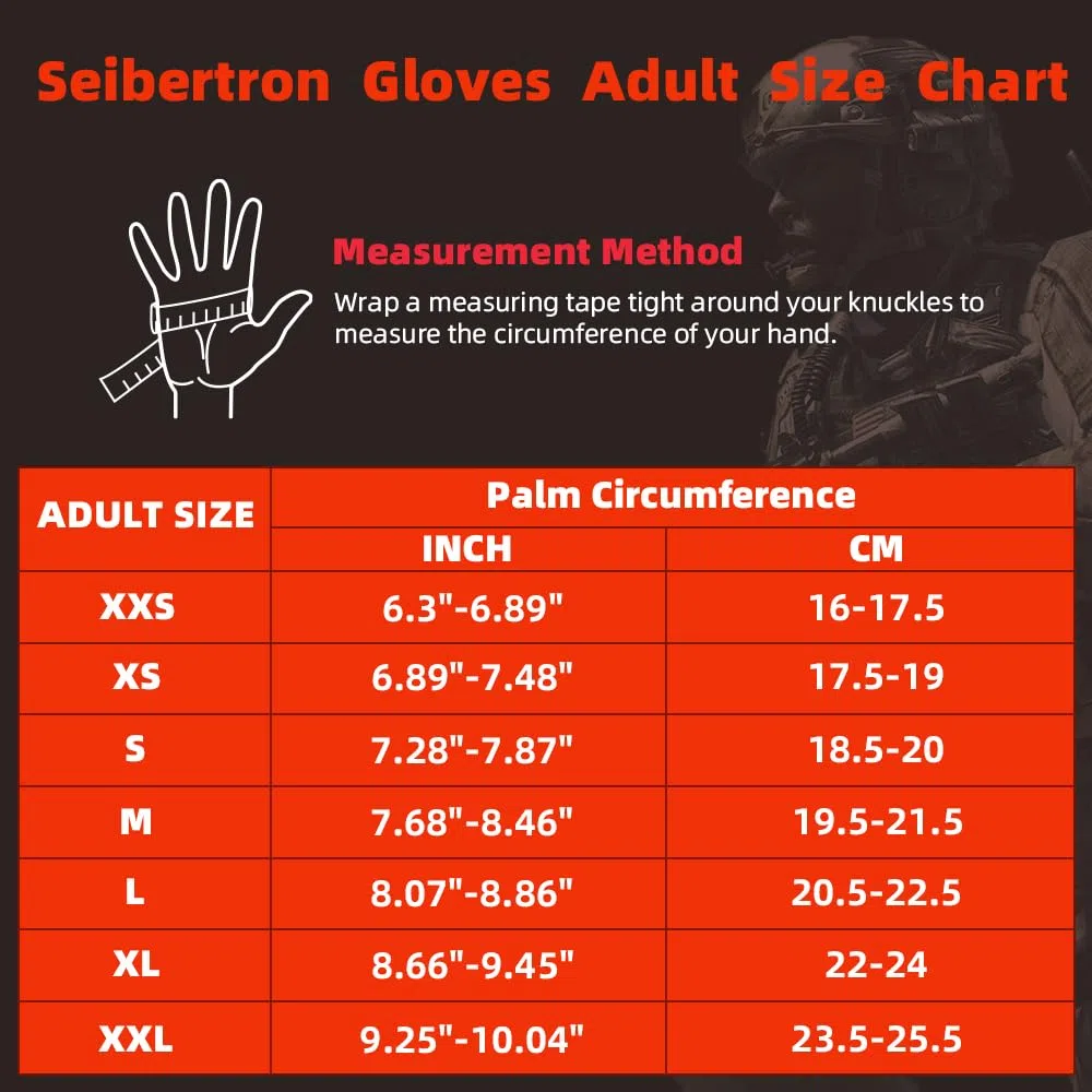 Seibertron Breveté S.O.L.A.G 2.0 Gant Écran Tactile Tactique de Sport Gants imperméable Impact Gants de Airsoft Chasse Randonnée Équitation Cyclisme Moto Escalade