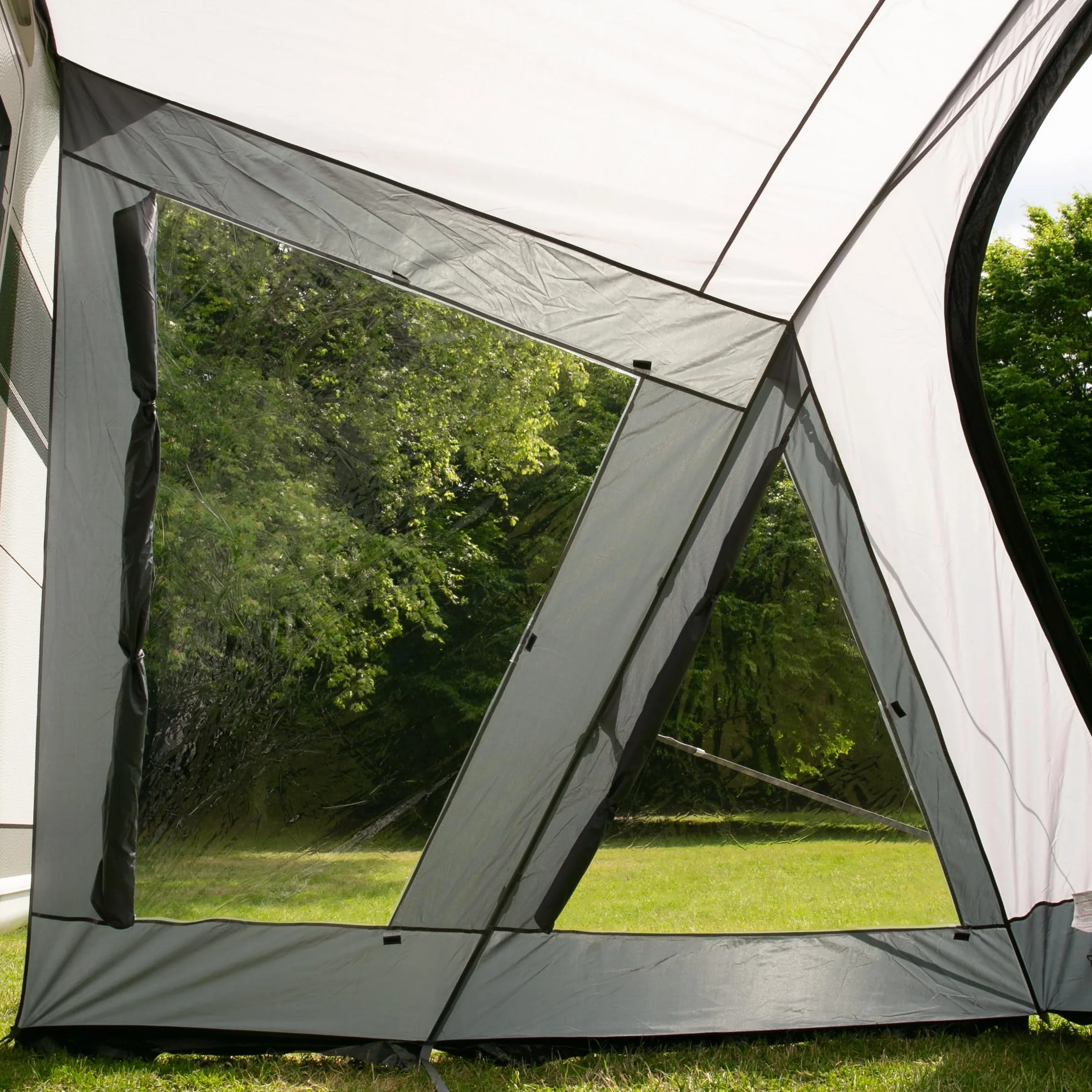your GEAR Positano 330 - Auvent pour caravane avec 4 fenêtres et grande porte, protection UV 50+ avec tiges en aluminium