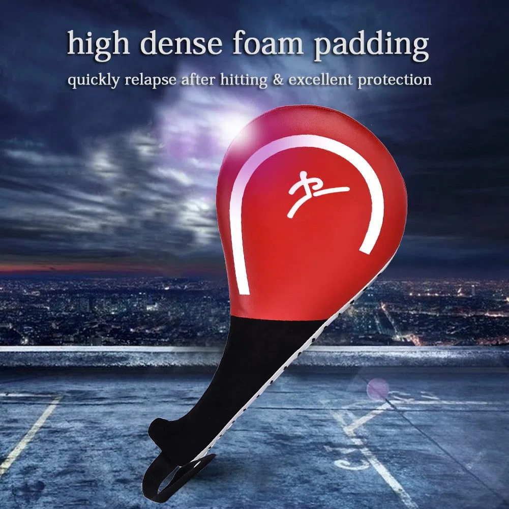 BORDTRACT Raquette Taekwondo, Coussin De Frappe De Kickboxing En Mousse Haute Densité Durable, Cible De Karaté, Équipement D'entraînement Pour Arts Martiaux, TKD, Convient Aux Jeunes, Enfants(Rouge)