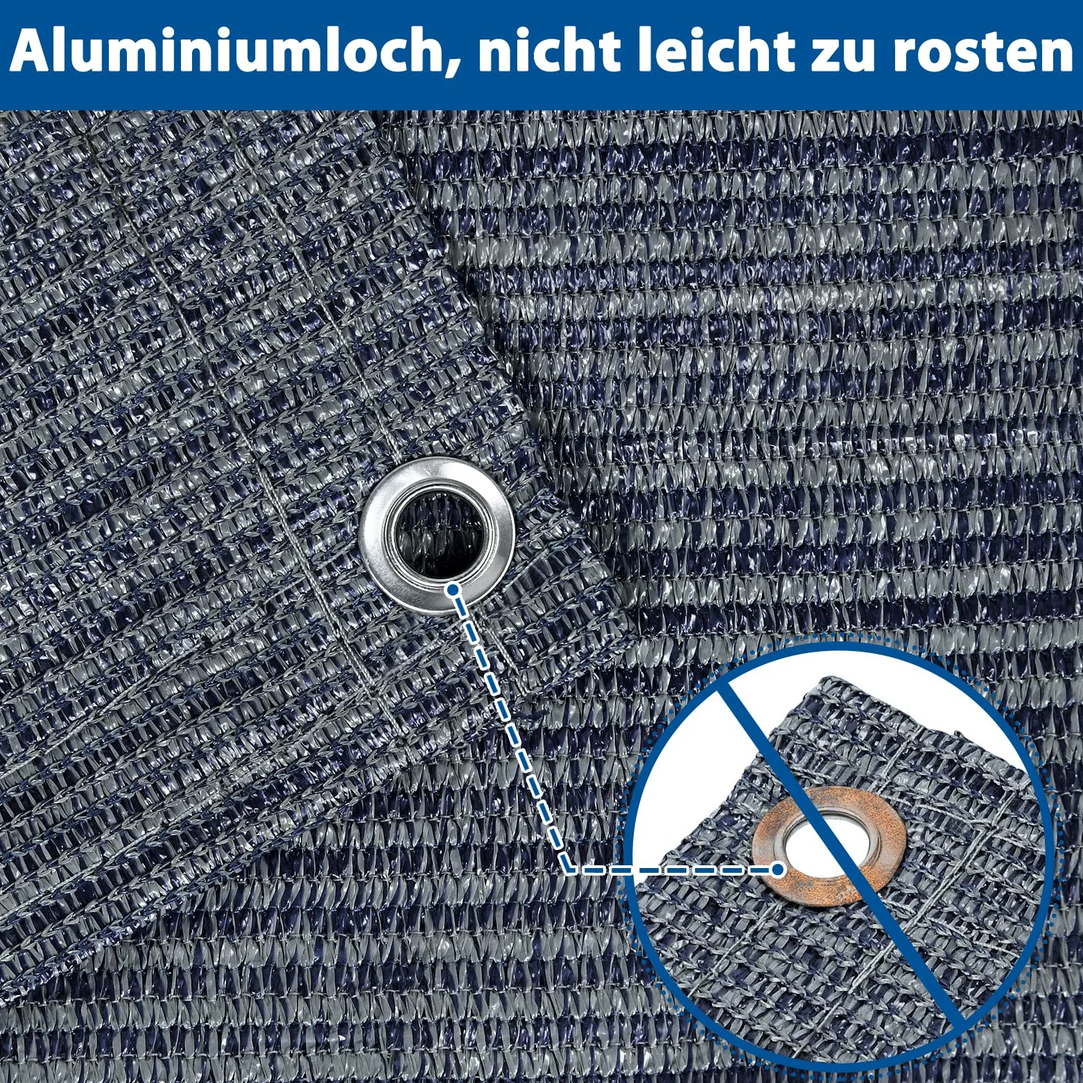YRHome Tapis de sol pour auvent - En polyéthylène haute densité -pour tente, camping-car, etc. Avec sac de transport - bleu-gris