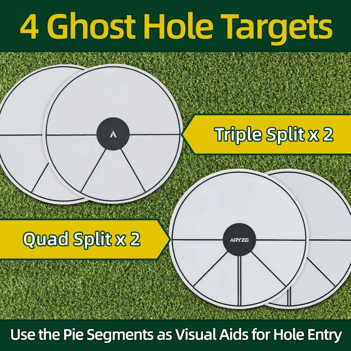 Putt Target Ghost Hole Training Aid for Putting and Chipping Practice. Taille Officielle Disque Plat de Golf pour intérieur ou extérieur. Accessoires de Golf Parfaits pour Tous Les golfeurs. Lot de 4