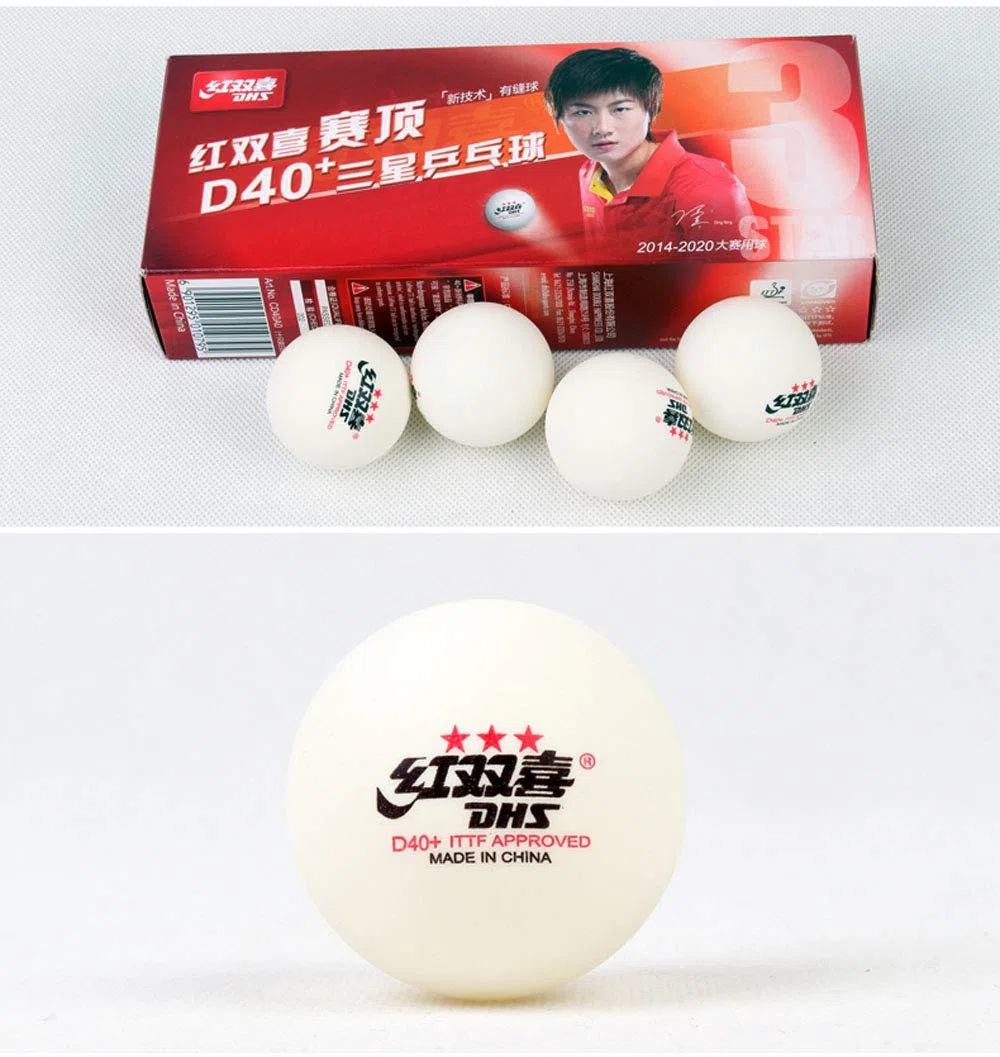 DHS ABS D40+ 3-Star Lot de 10 balles de tennis de table Blanc