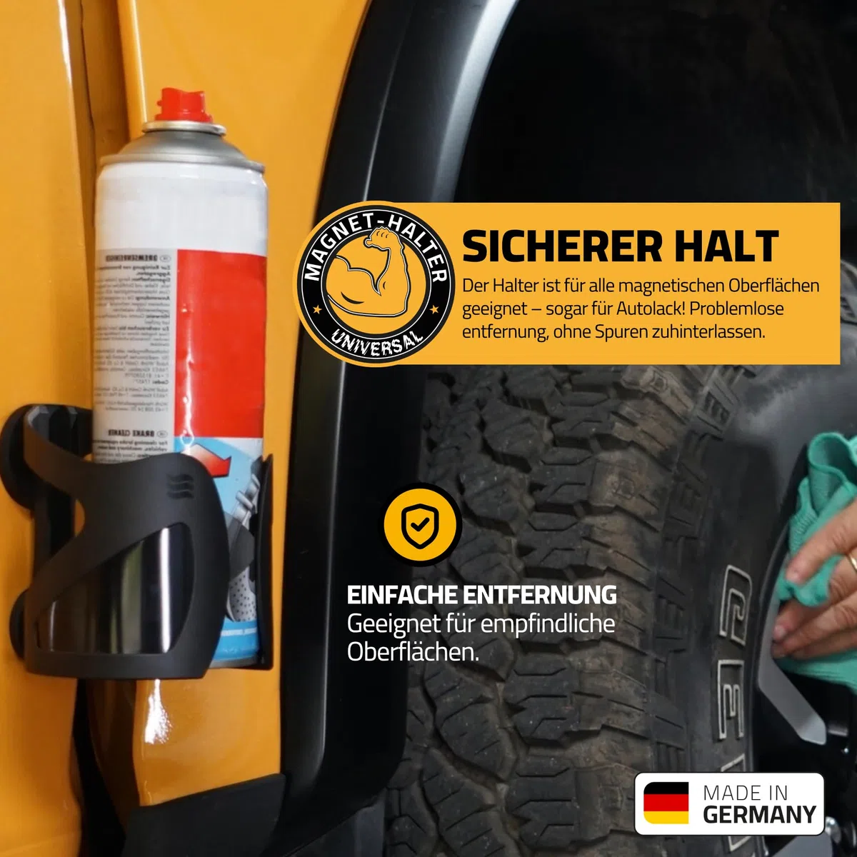 Support universel avec aimant WM aquatec | Support magnétique adapté au camping, au bureau, à l'atelier, à la salle de sport et au filtre WM | Se retire sans laisser de traces | Supporte jusqu'à 10 kg