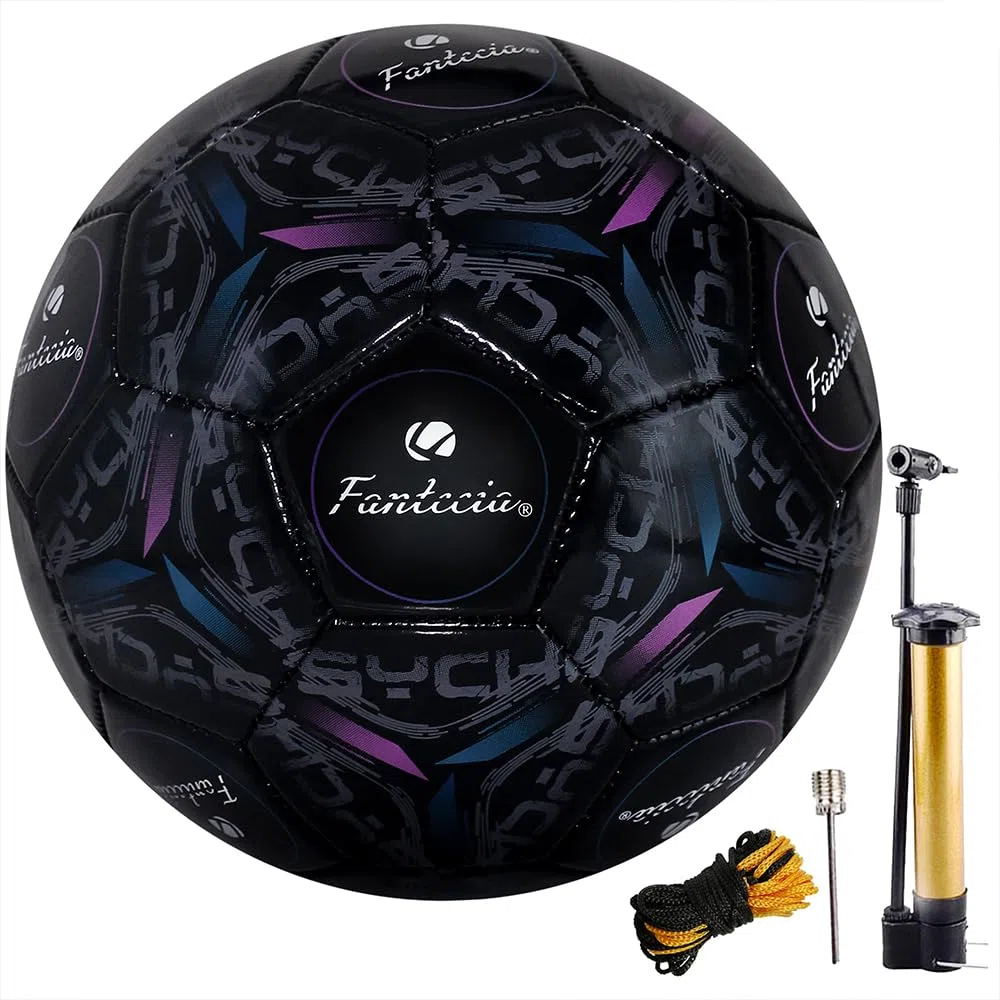 Ballon de football en cuir taille 5 pour enfant - Pour l'extérieur et l'intérieur - Taille et poids officiels