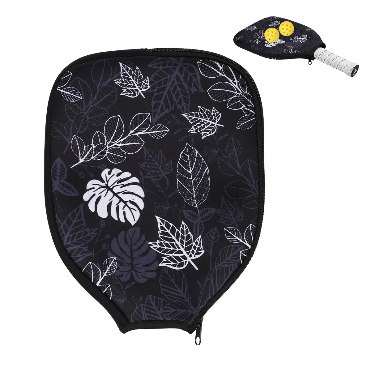 Housse Raquette Pickleball, Manchon de Raquette de Pickleball Néoprène avec Fermeture Éclair Étui de Raquette de Pickleball Accessoires de Raquette de Pickleball pour Le Stockage de Raquette