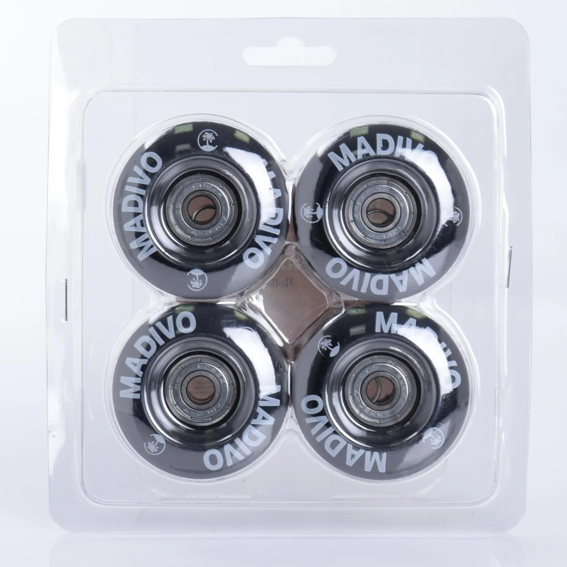MADIVO Roulettes de rechange + roulements à billes pour patins à roulettes 54 mm x 32 mm | Lot de 4 roues 82A ABEC-7 Roulements Bearings | Roues de patins à roulettes classiques pour Quad Skates pour