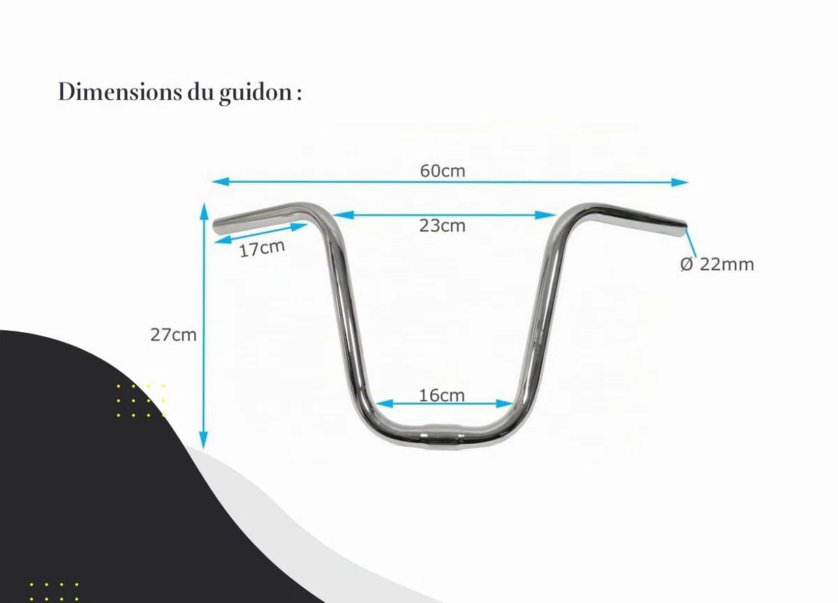 Cintre d'apprentissage - Guidon bonanzale - Largeur de poignée 60 cm - vélo
