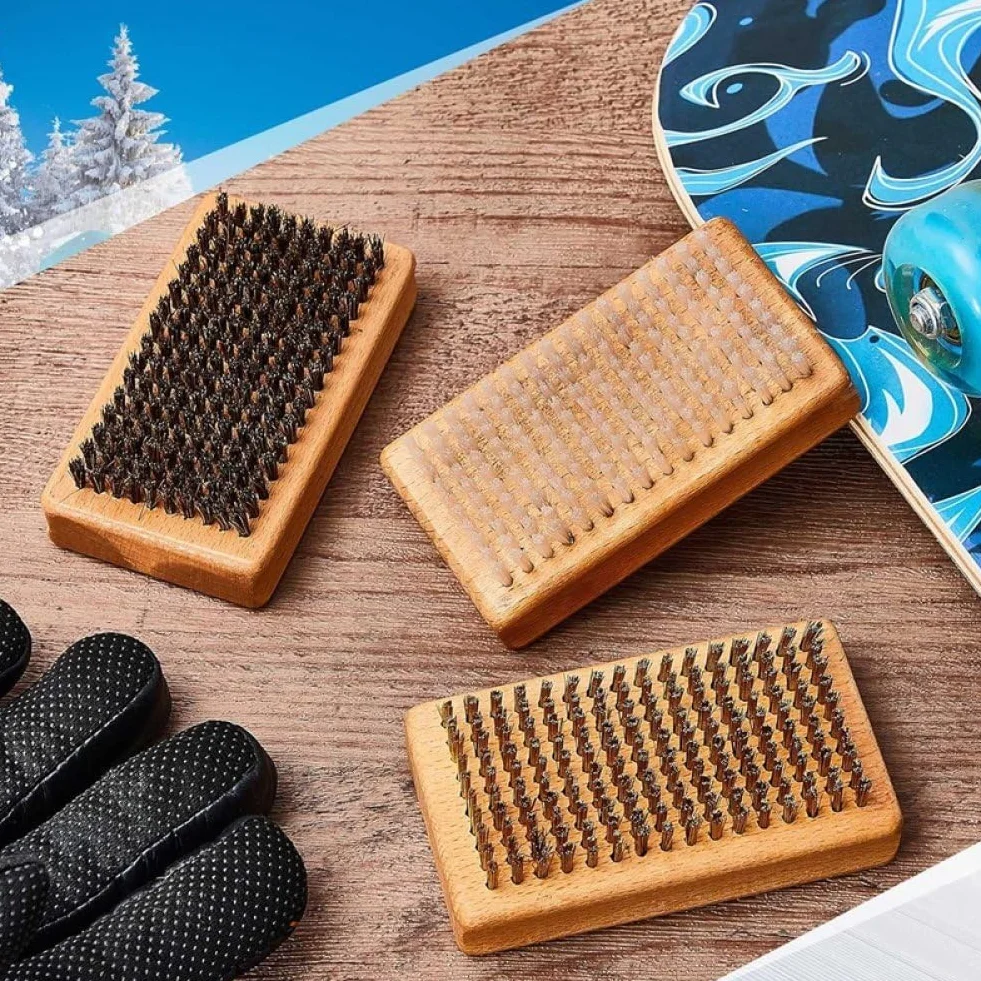 Brosse De Fartage De Ski Snowboard, 3 Pièces Brosse De Snowboard Outil De Snowboard Brosse De Cire De Ski Brosses De Base De Ski Outil De Fartage Accessoires De Snowboard