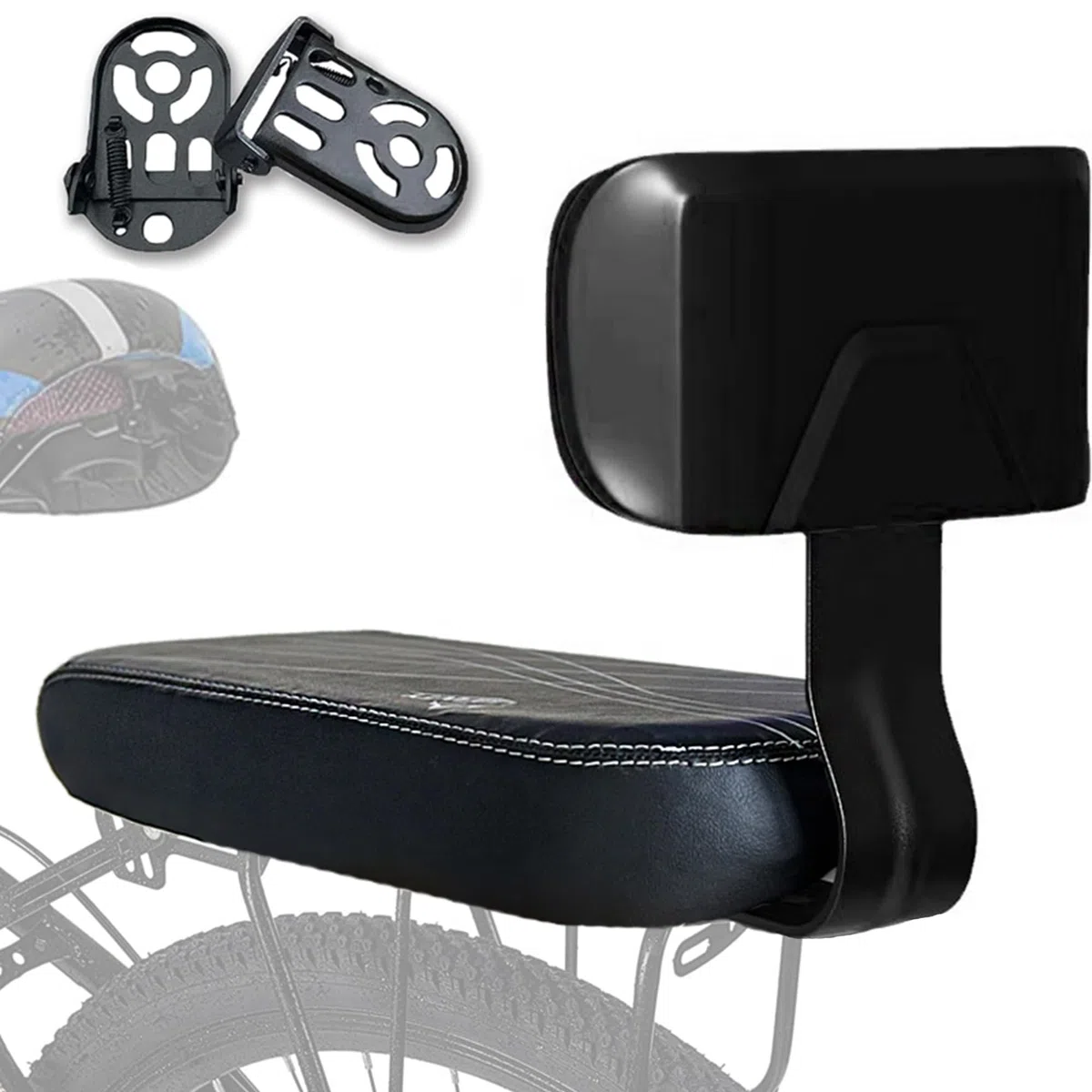 Bike Siège Arrière+Pédales arrière de vélo,2024 Nouveau Dossier épaissi,Siège de vélo Universel pour,Confortable pour Les Les Adultes(2 pièces)