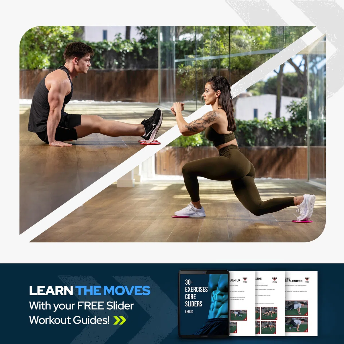 Iron Core Fitness - Lot de 2 disques de fitness glissants double face - équipement d'entraînement du corps entier et des abdominaux - Pour toutes les surfaces