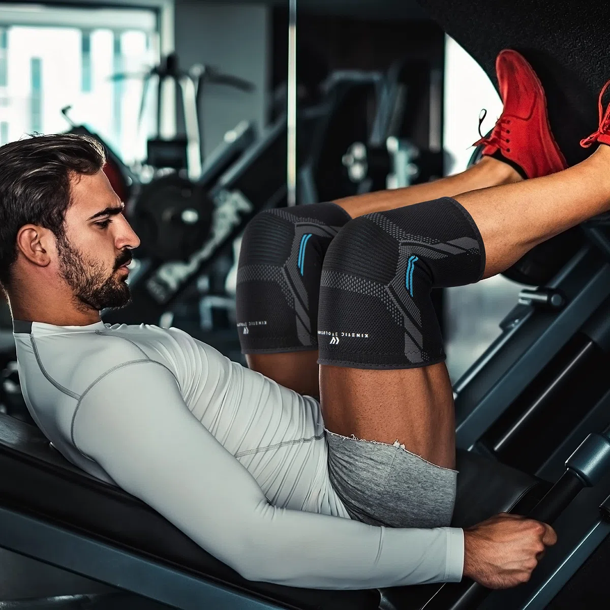 Lot de 2 genouillères de compression pour homme et femme - Genouillères de sport pour la course, les sports de force, le volley-ball