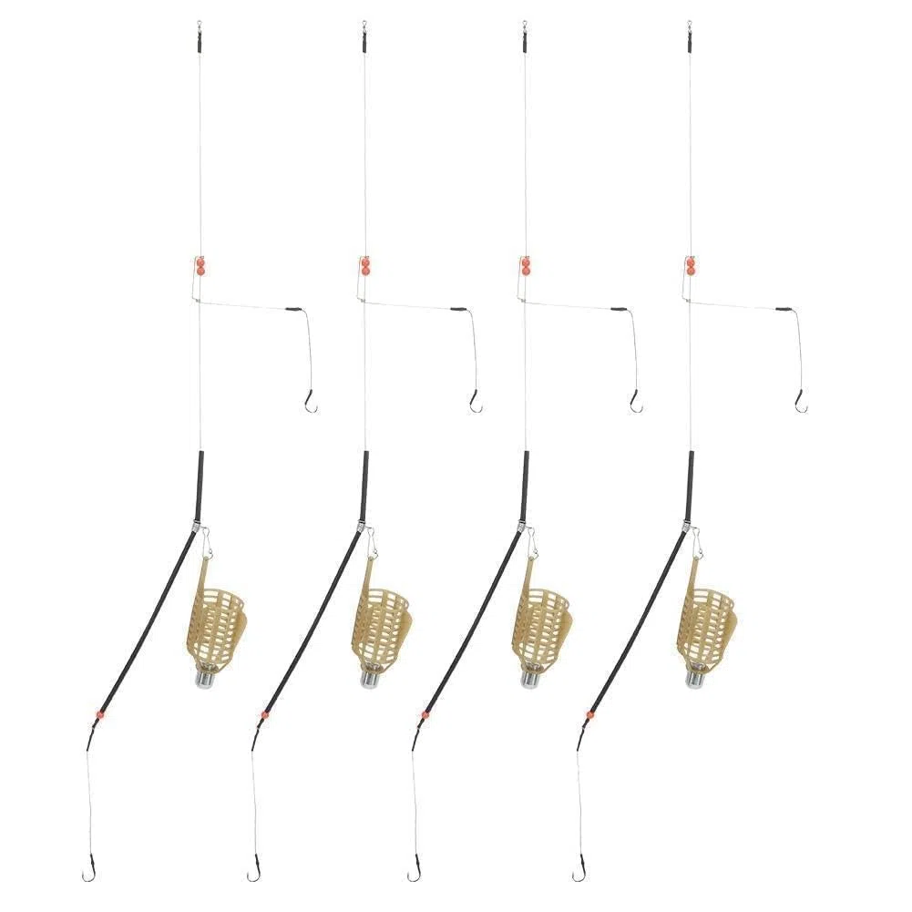 Cage à appâts de pêche Portable, 4 PCS Léger Portable Leurre de pêche Appât Piège Panier Feeder Fish Tackle Accessoires
