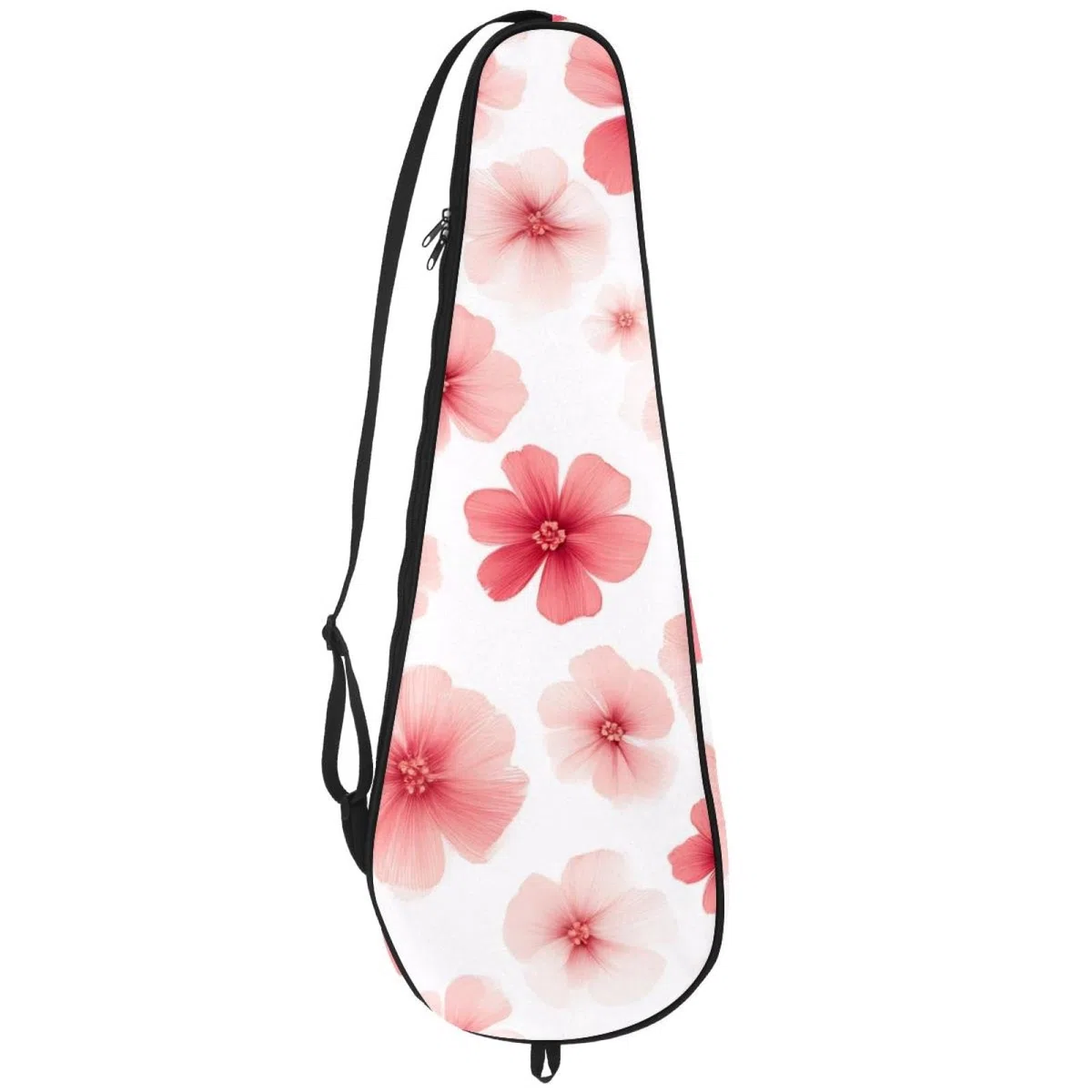 Housse de raquette de badminton légère rembourrée avec bandoulière réglable, motif floral frais