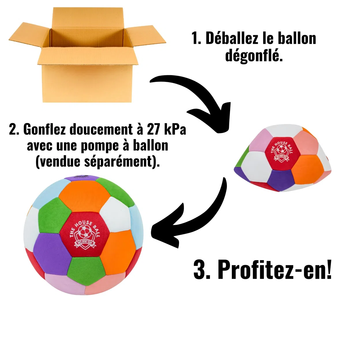 The House Ball - Le Ballon de la Maison - L'Original Soft et Sécurisé Taille 4 Créé pour l'intérieur de Votre Maison et Le Jardin - Cadeau de Football Amusant - Parfait pour Les Enfants