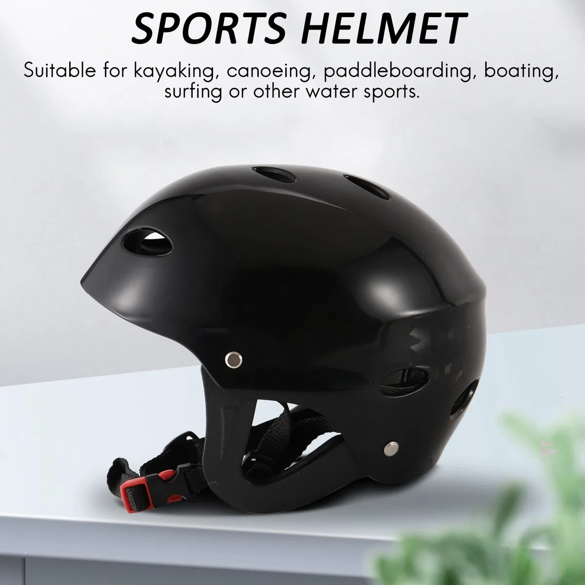 Casque de Securite Protecteur 11 Trous Respirant pour Sports Nautiques Kayak Canoe Surf Paddleboard - Noir