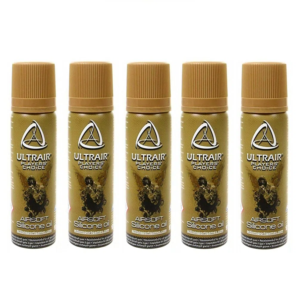 ASG Lot de 5 Huiles de Silicone en Spray lubrifiant pour réplique Airsoft et Pistolet à Bille