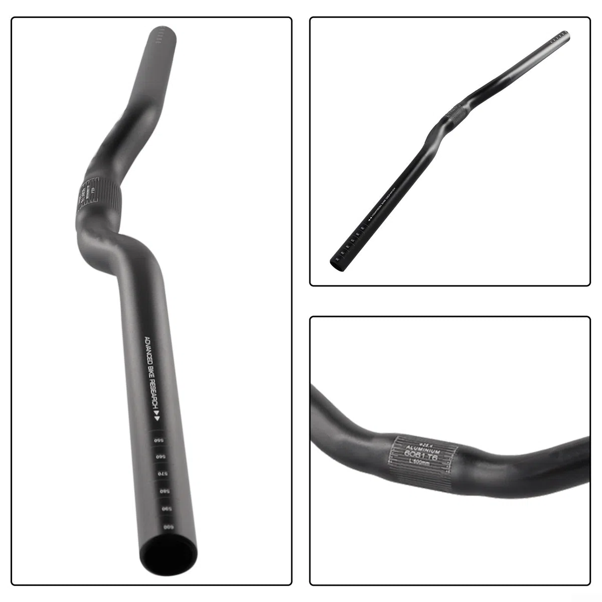 Nouveau guidon en aluminium pour vélo de route, VTT et VTT, 600 mm de hauteur, 25,4 mm de diamètre (mouette)