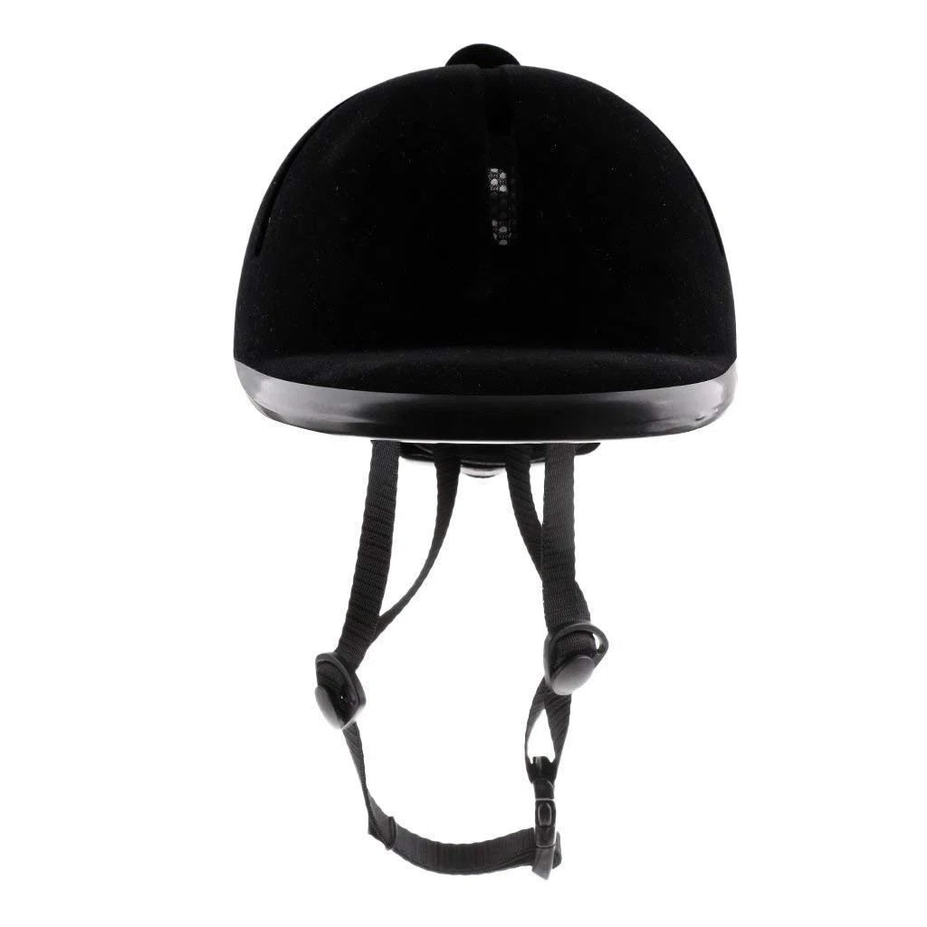 Enfants Casque d'équitation réglable en Velours Equestrian Riders Casque Noir