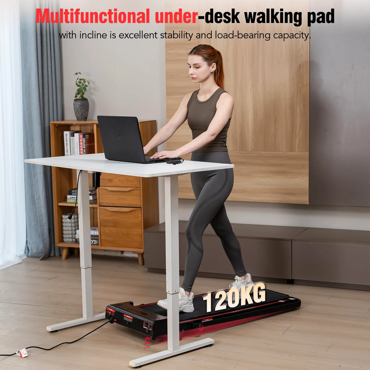 CITYSPORTS Tapis de Course avec Inclinaison Tapis Roulant Pliant 12 KM/H, 4 in 1 Tapis de Marche avec écran LED et Panneau Quick Button, Aucune Installation requise