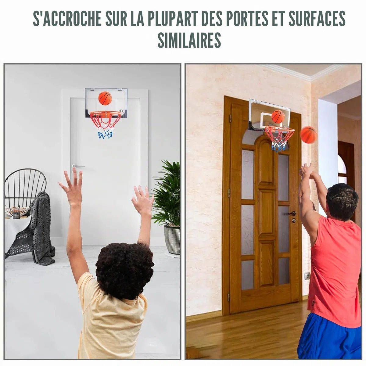 Panier de basket et son panneau avec ballon AFX (anneau de 23 cm)
