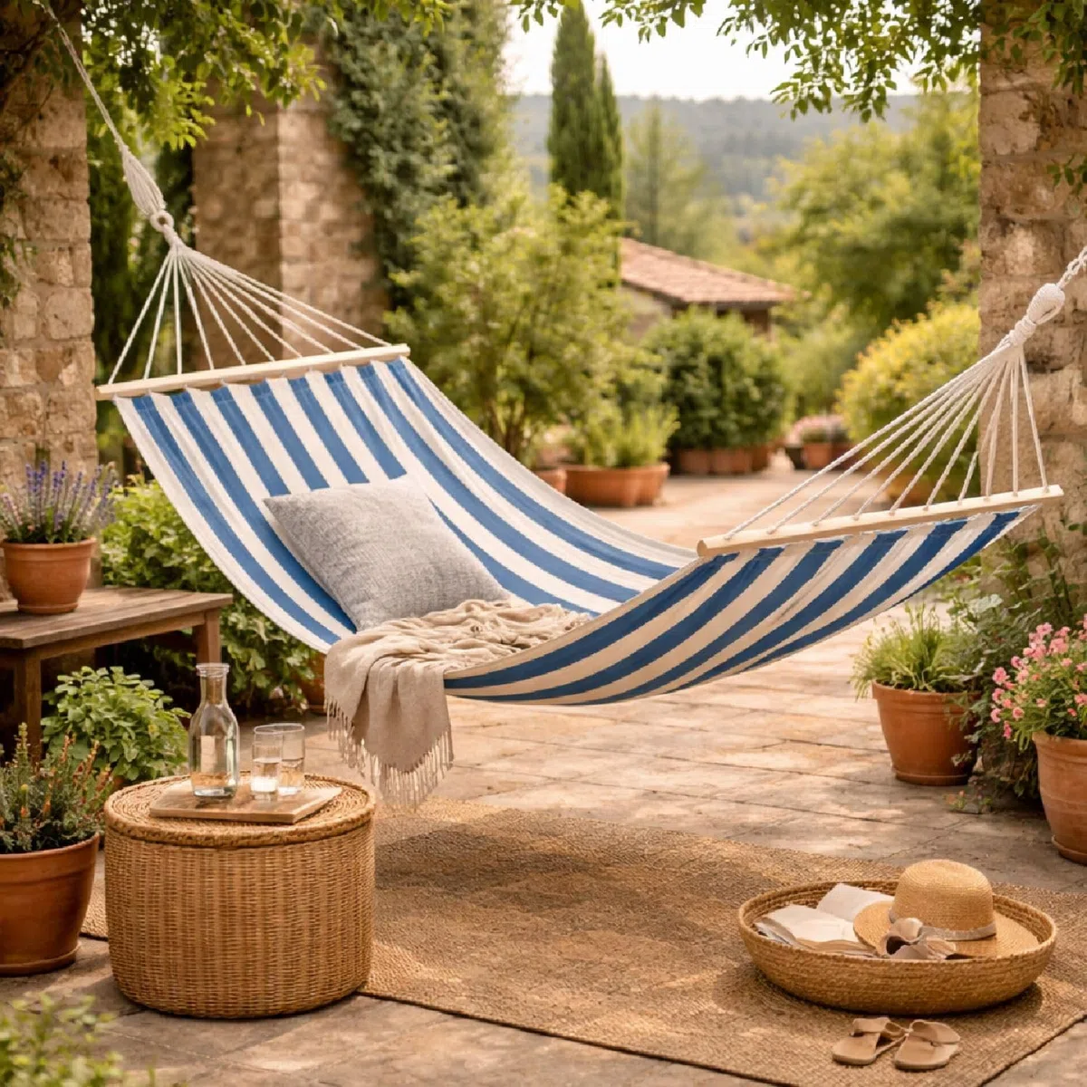 Linxor - Toile de hamac 2 Personnes 150 x 270 cm avec système d'attache - Plusieurs Coloris Disponibles